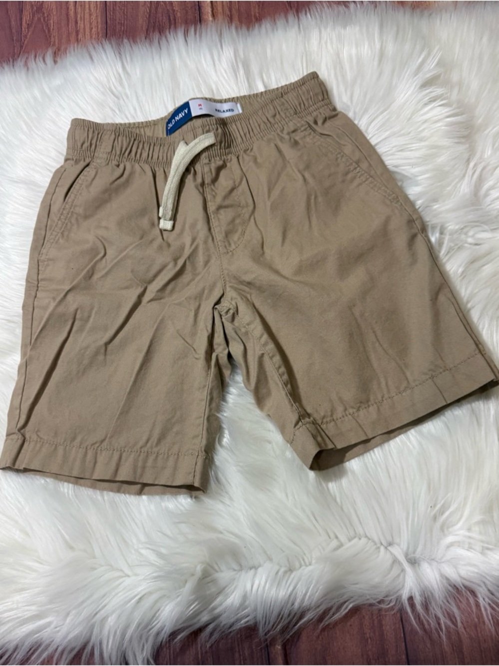 Old Navy Khaki Relaxed Fit Pull On Cotton Shorts -Boys- Size 8 (M)